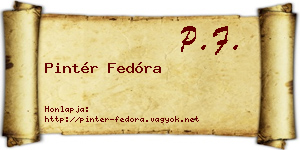 Pintér Fedóra névjegykártya